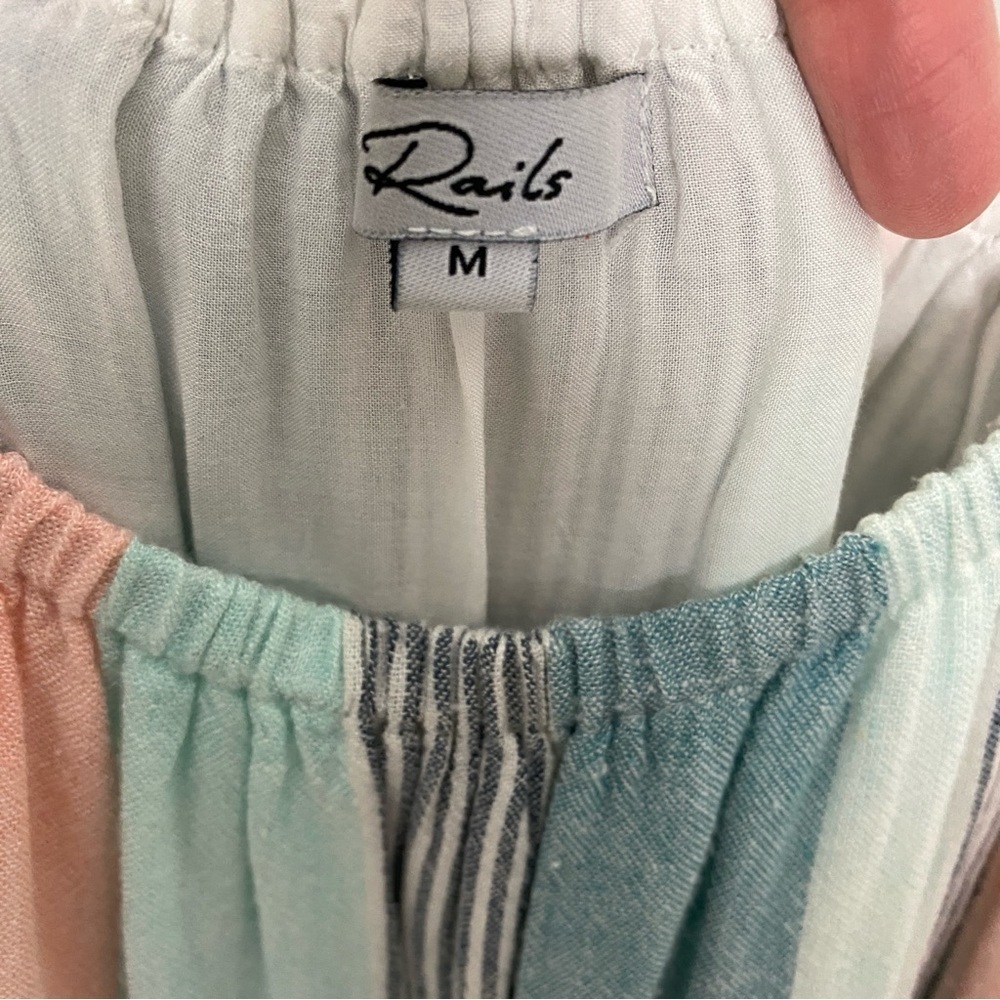 Rails Adora Highland Stripe Linen Midi Dress Slee… - image 4